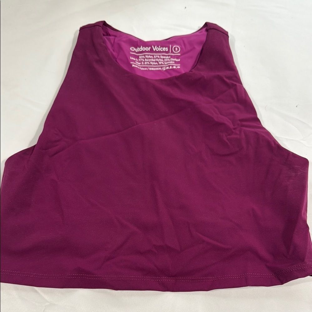 Outdoor Voices Zoom Crop Top Grape Size Small